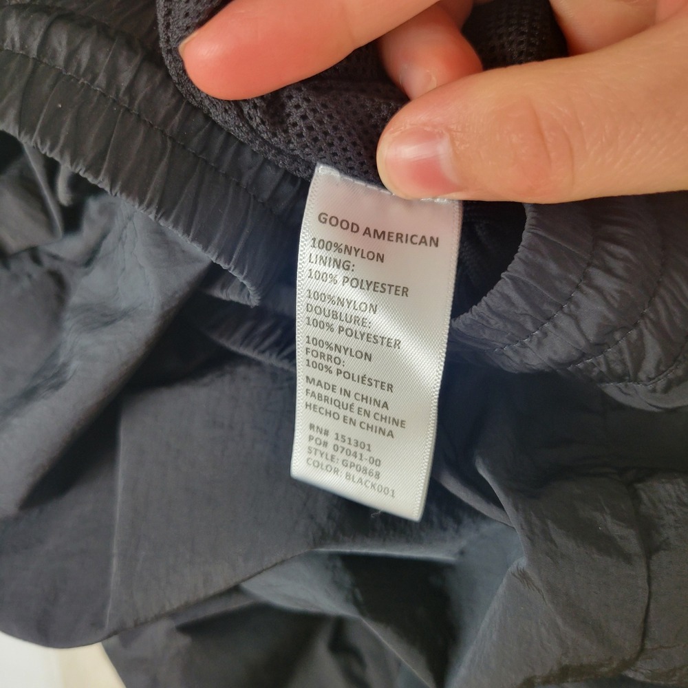 Good American Essential Nylon Track Pants Black Size 3/US Large - Picture 9 of 10